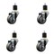 Service Caster 3'' Gray Poly Wheel Swivel 1-7/8'' Expanding Stem Caster Set, 4PK SCC-EX20S314-PPUB-178-4 - alternate 1